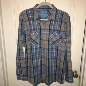 Ladies Nollie Plaid button down